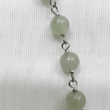 Handmade Unique 13”~16” Adjustable Necklace with 6mm Jade and Crystals