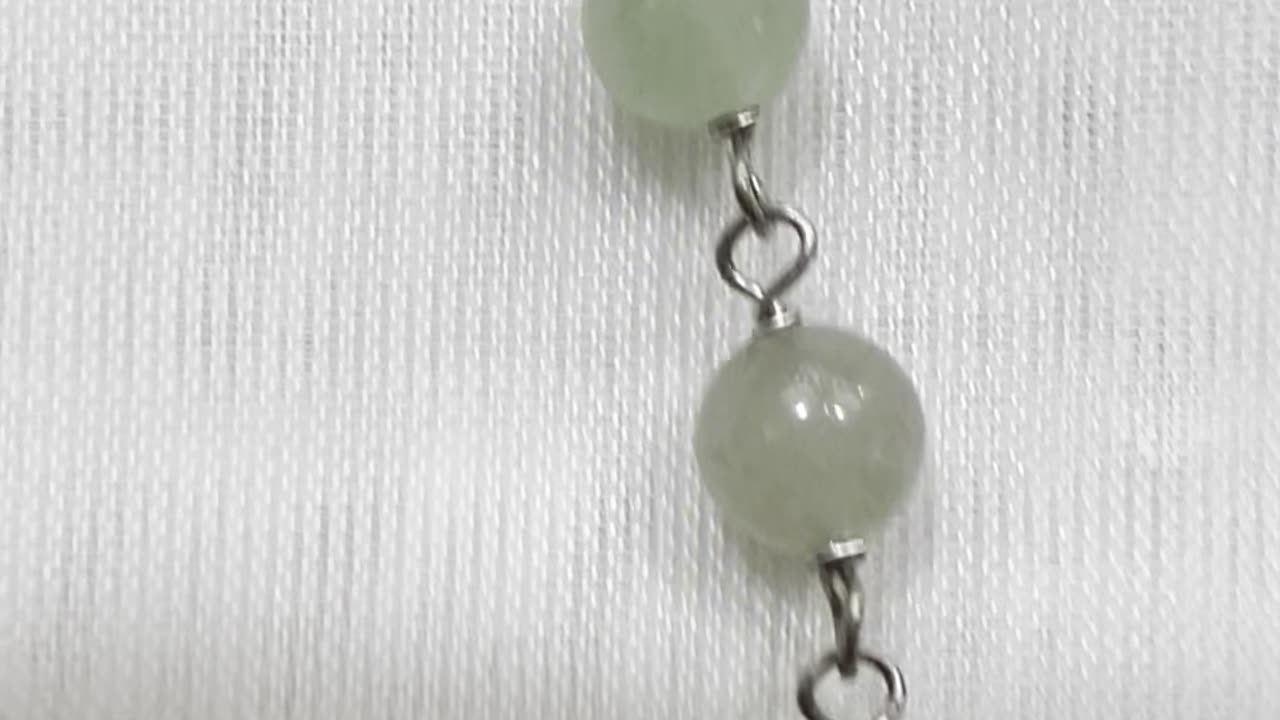 Handmade Unique 13”~16” Adjustable Necklace with 6mm Jade and Crystals