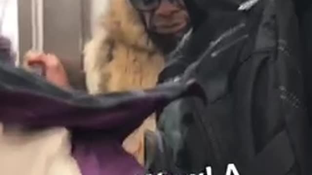 Wow! a pimp in the wild! subway