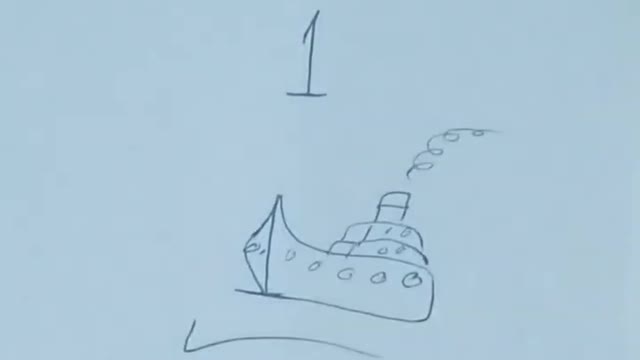 How to draw a ship through number 1