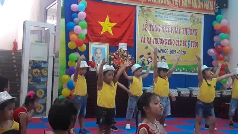 The kids at nursery school danced so cute