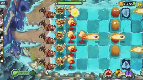 Plants vs Zombies 2 Frostbite Caves - Day 1