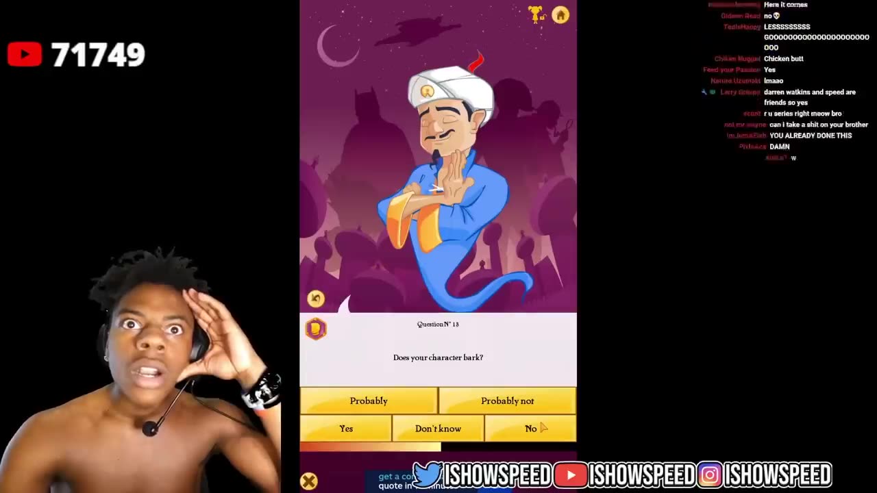 iShowSpeed Plays The AKINATOR.. 😂