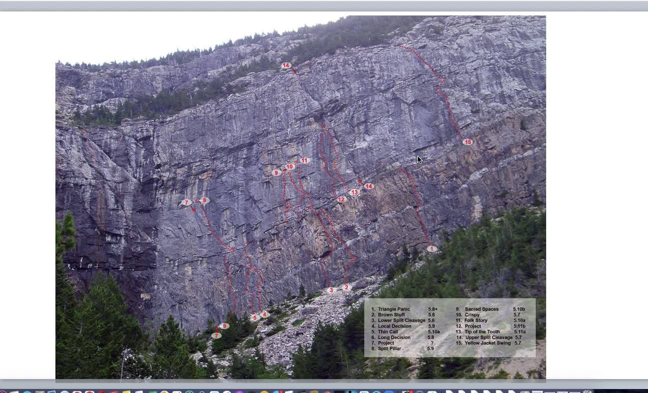 Rock climbing in Souther Alberta's Expert's Choice area in Waterton