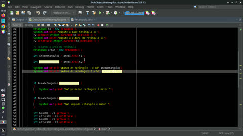 criando dois RetÂngulos em programação java(creating two Rectangles in java programming)