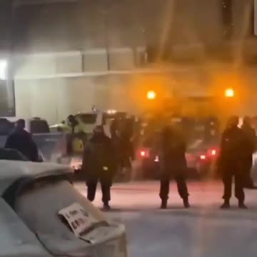 Police stealing fuel from truckers in Canada.