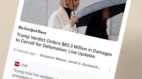 Trump verdict is in - ordered to pay $83 Million by the court