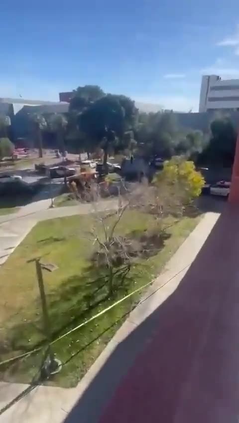 Las Vegas police were seen on the roof of UNLV responding to active shooter situation