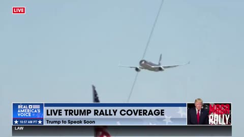 PRESIDENT TRUMP FLIES OVER CROWD IN WILMINGTON