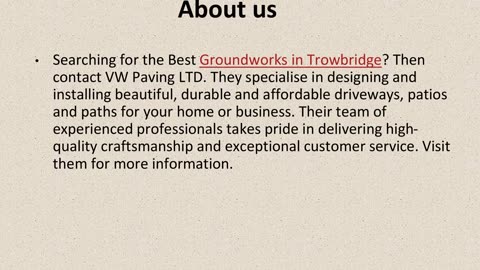 Best Groundworks in Trowbridge.