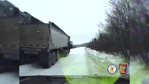 MSP dash cam: Train strikes semi-truck in Mountain Iron