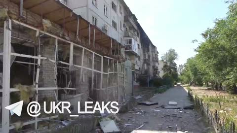 Ukrainian shell on residential building