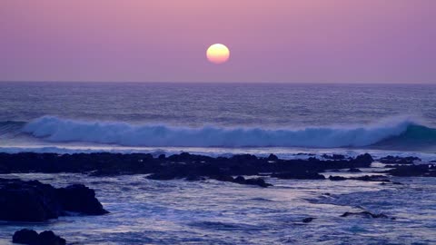 Sunset on the sea shore in Alexandria