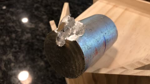 30.06 impact damage to an aluminum billet