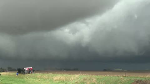 Semi Thrown Off The Road in Nebraska Tornado