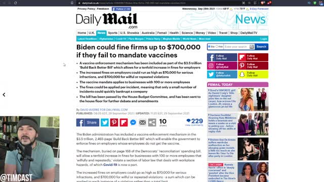 Democrats Hide $700k Fines For Employers Who REFUSE Vaccine Mandate In $3.5 Trillion Spending Bill