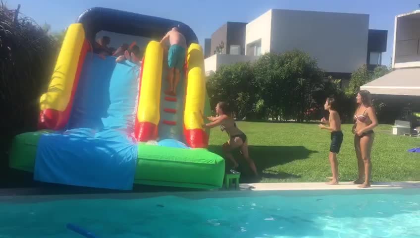 Inflatable Slide Tips to the Side