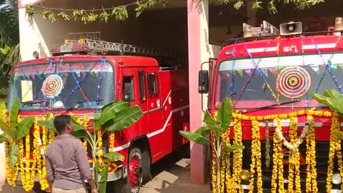 Dussera pooja at fire station