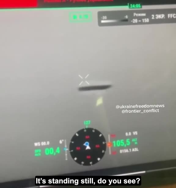 unidentified disc-shaped object" over the warzone in Donetsk.