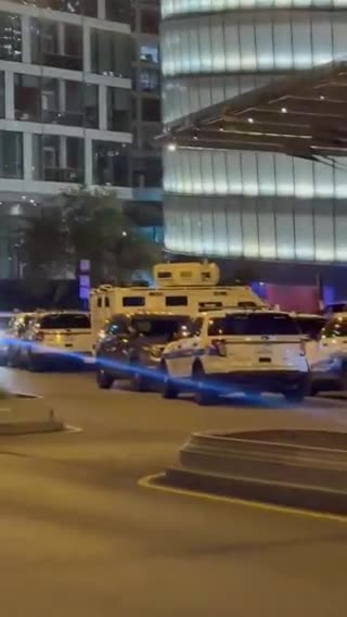 A significant police presence was observed outside the Trump Tower in downtown Chicago.