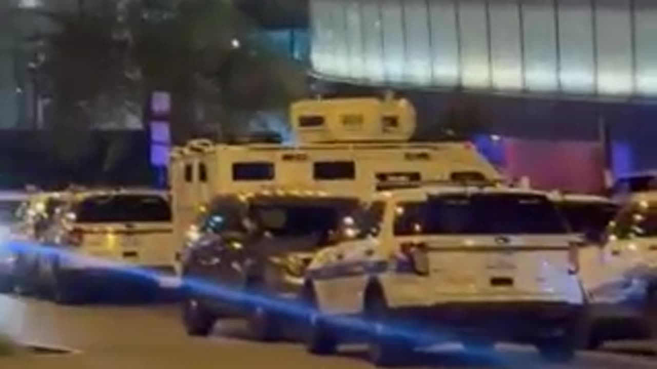 A significant police presence was observed outside the Trump Tower in downtown Chicago.