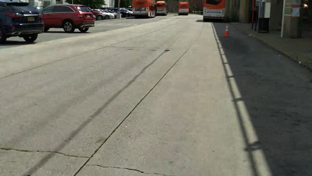 Nice bus/Transdev buses at the Freeport bus/train station on long island nassau county ny