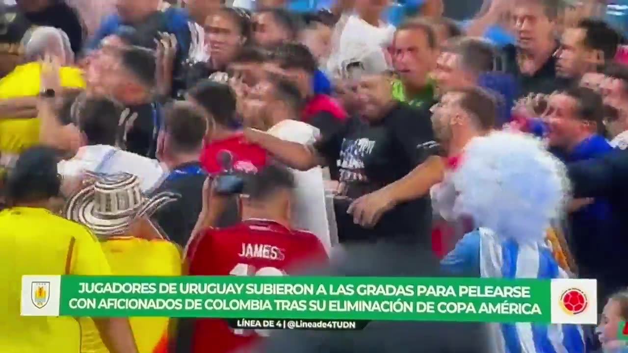 Darwin Núñez fighting fans after Uruguay lost 0-1 to Colombia