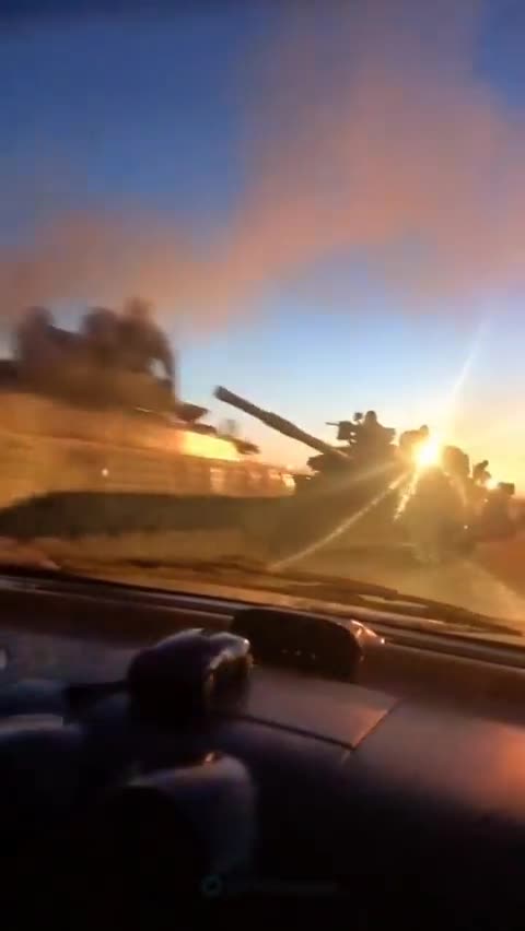 Russian tanks and troops lined up near the Ukrainian border in Belgorod, Russia