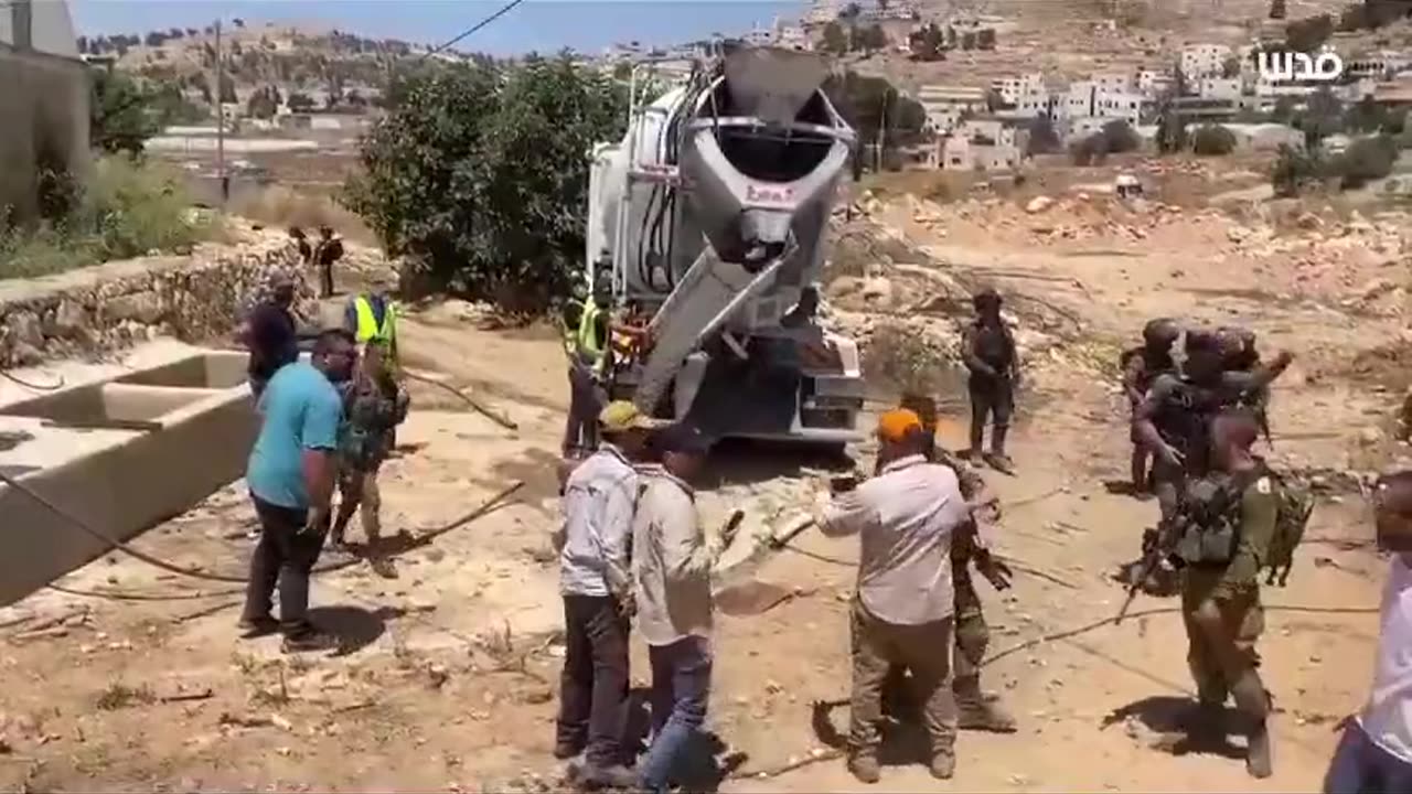 Remember this: Israel pouring cement on water springs used by Palestinians