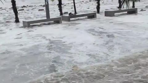 Overflowing Sea Waves Spreads Beyond the Shore