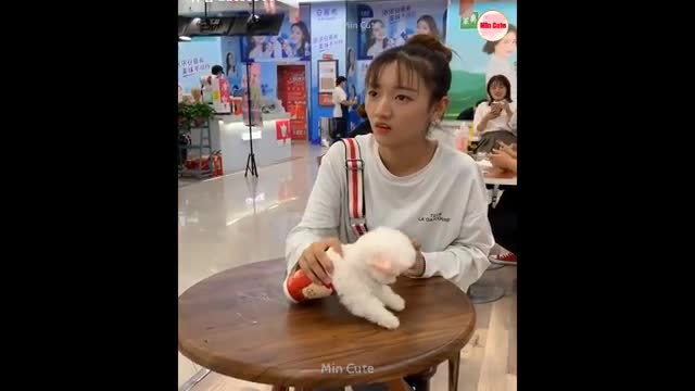 My friend and my cute puppy and sweet and very funny
