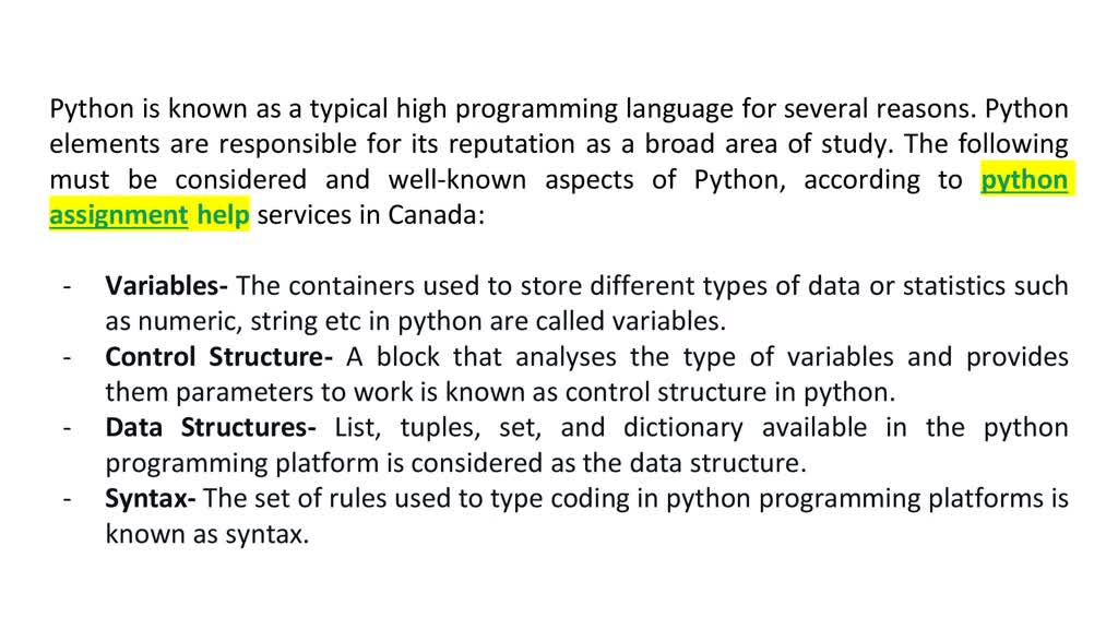 Elements of Python Programming Language