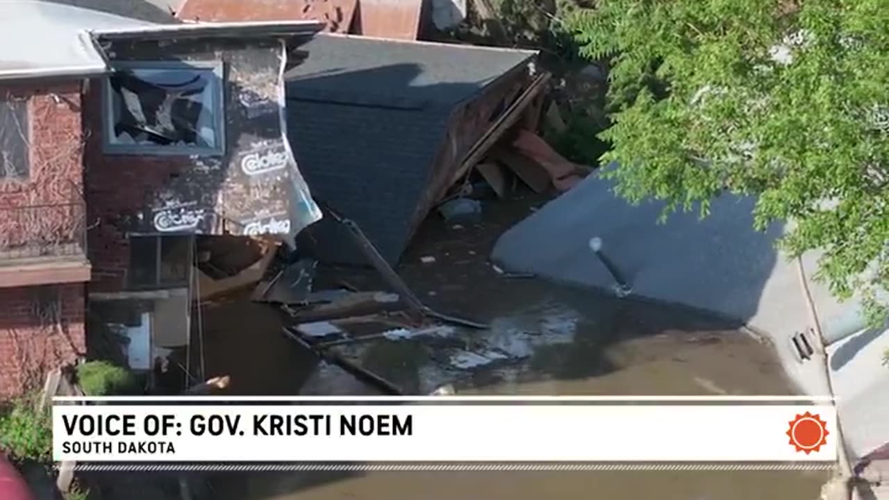 Homes, cars and roadways were washed away in McCook Lake, South Dakota