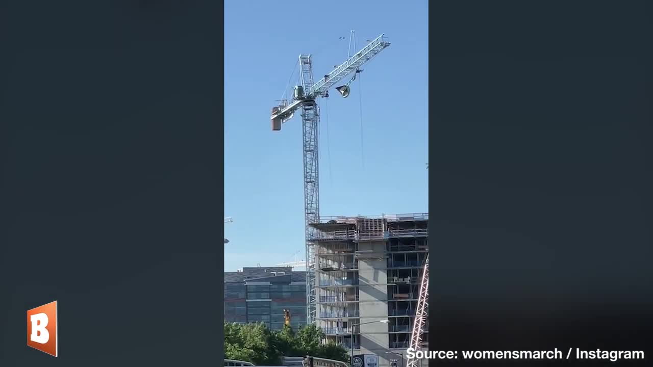 Women Climb D.C. Crane for Summer of Rage!!!