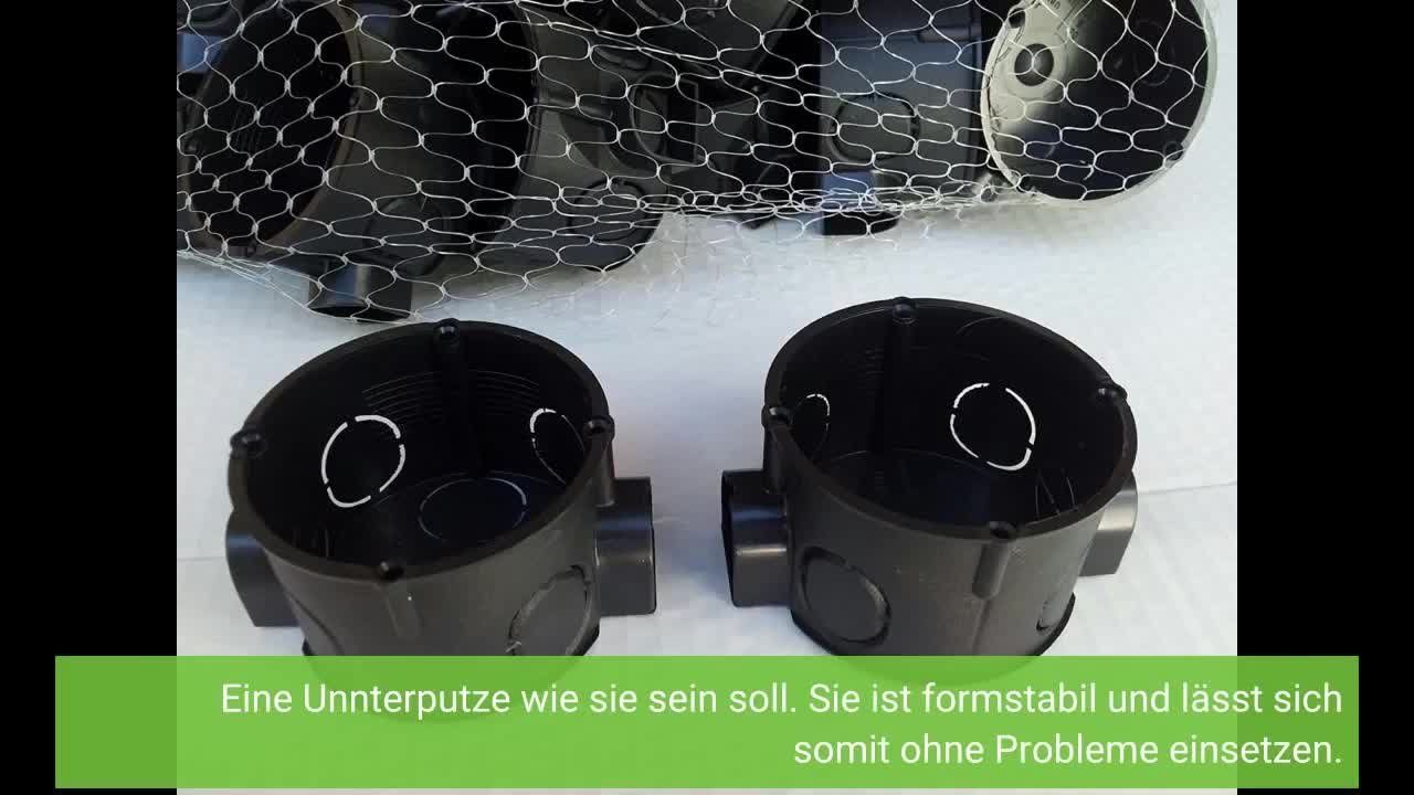 Voxura Unterputz-Gerätedose Schalterdose Verbindungsdose mit Stutzen Ø 60mm 41mm Tiefe flach UP