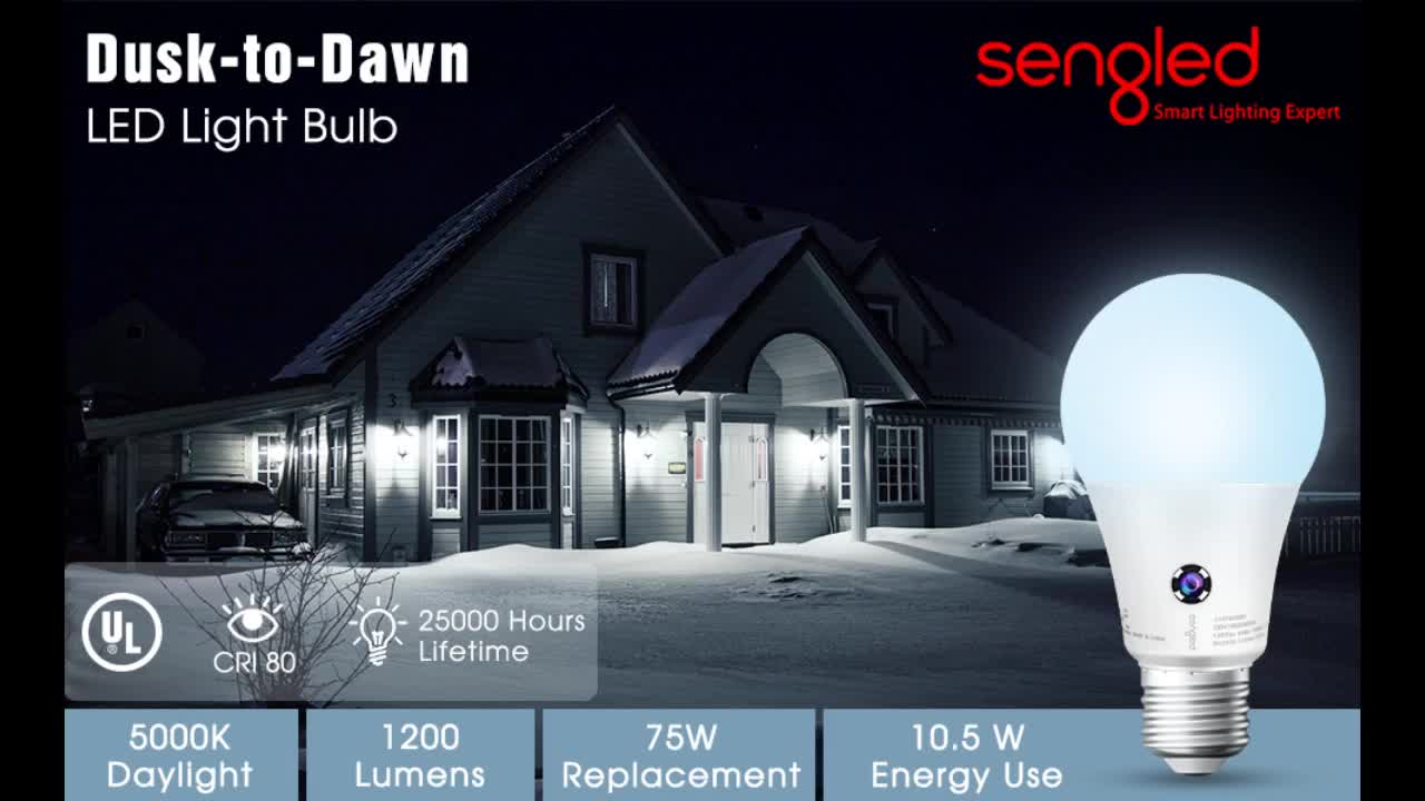 Review: Sengled Dusk to Dawn Light Bulbs Outdoor, 5000K Daylight LED Light Bulb 10.5 Watt Equiv...