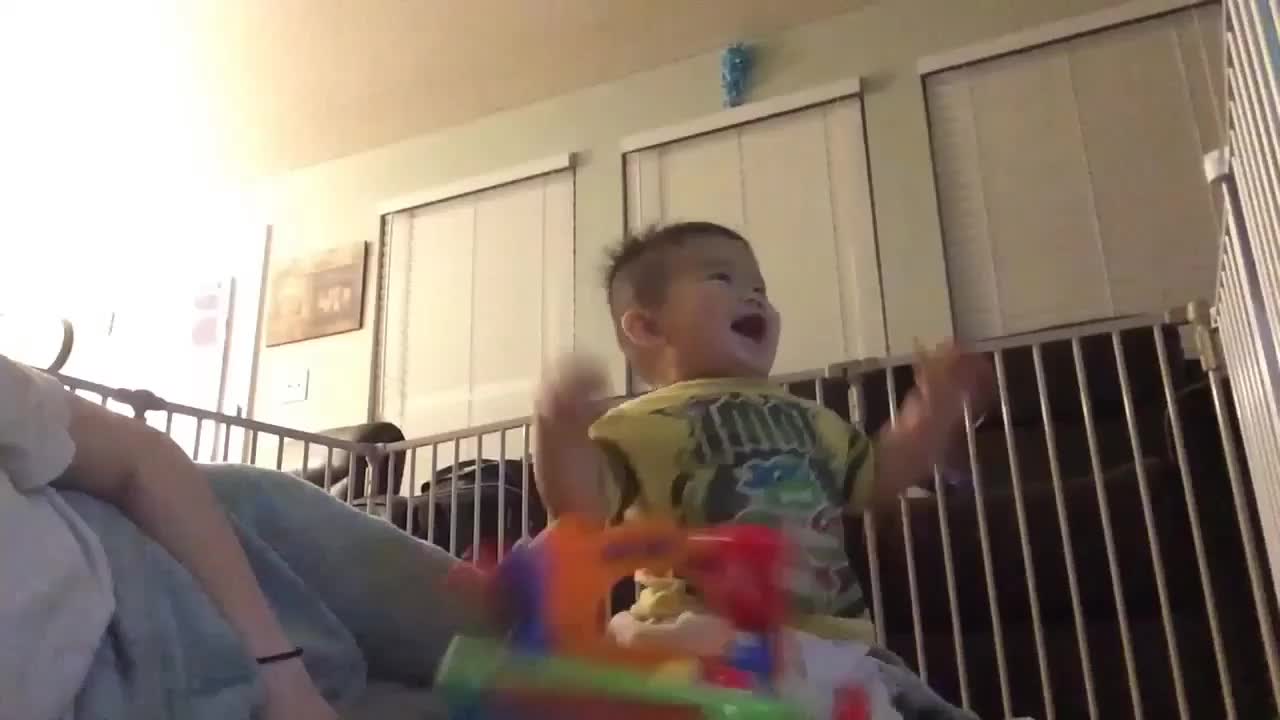 Baby laughing