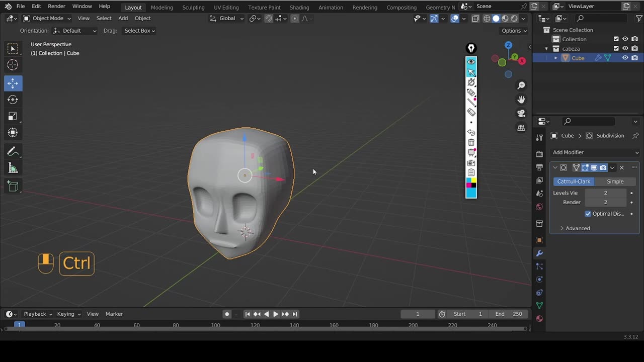 Modelar una cabeza anime