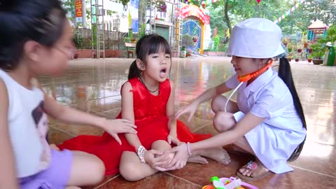 Indoor playground for kids pretend play with LaLa Kids TV doctor - Funny Video for children