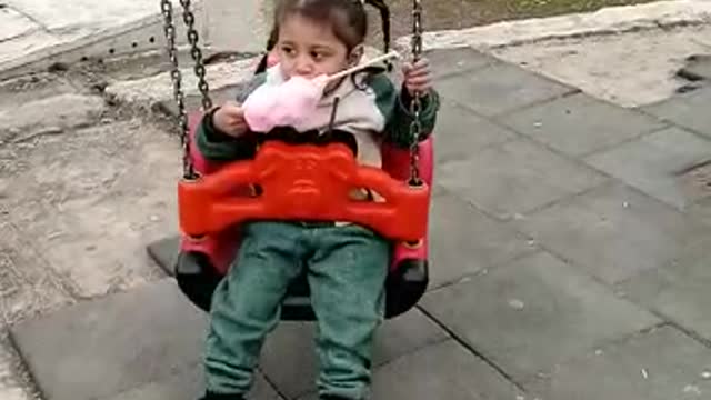 My niece is having fun