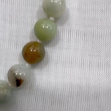 Handmade + Knotting Unique 32” Necklace with Amazonite, Burmese Jade Pendant