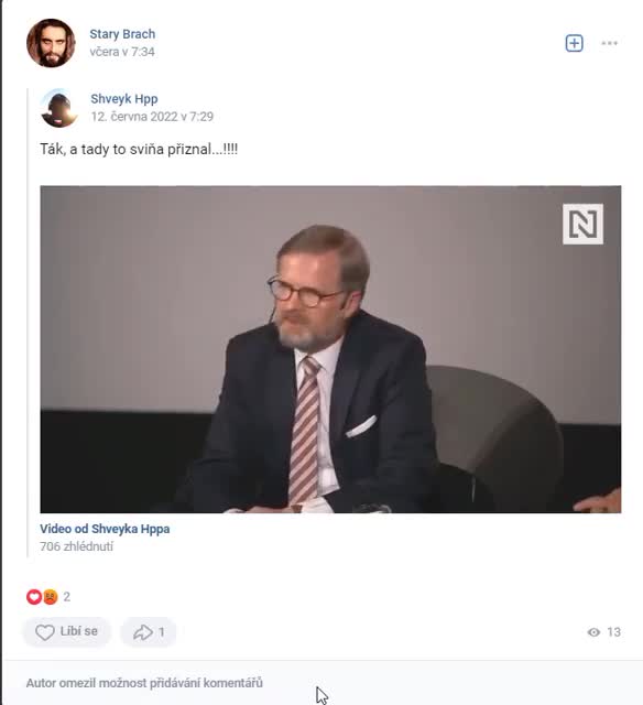 Přiznání Fialy - ČR byla první zemí která dodala Ukrajině zbraně