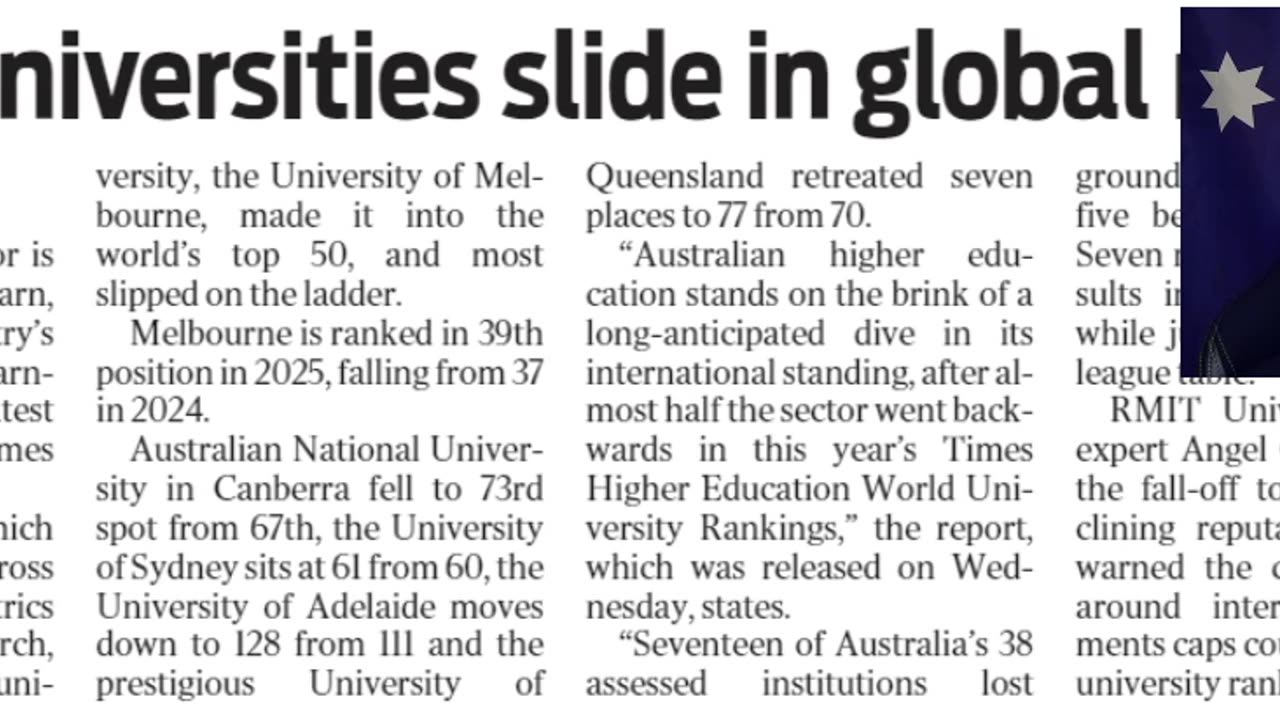 Aussie universities slide in global ranks
