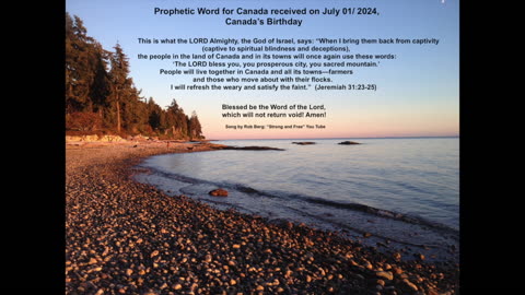 Prophetic Word for Canada received on July 01/2024