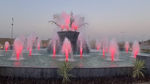 Colorful water fountain in Bahria town