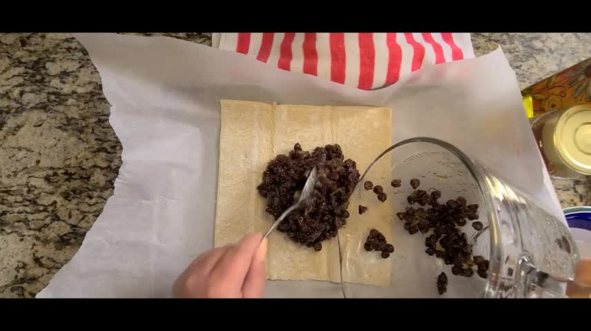 Pour The Chocolate Over The Puff Pastry Sheet