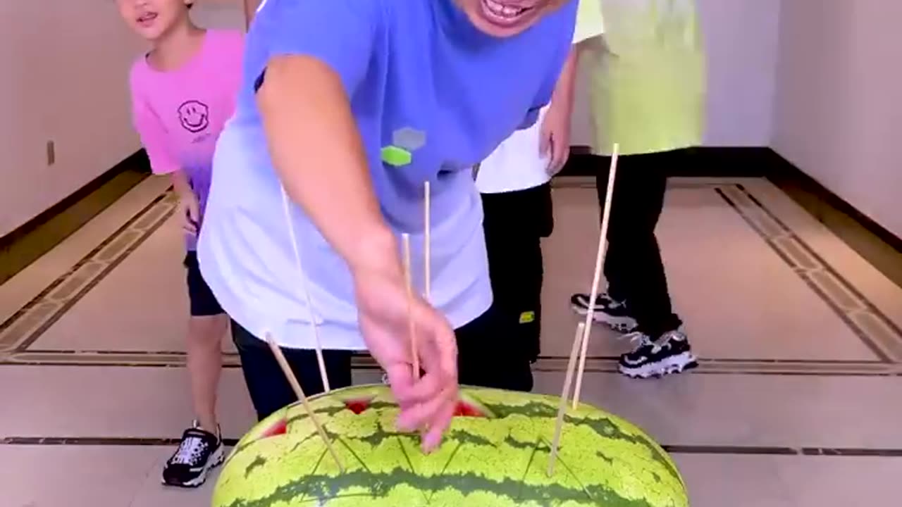 Eating watermelon challenge is so exciting, save it for later!