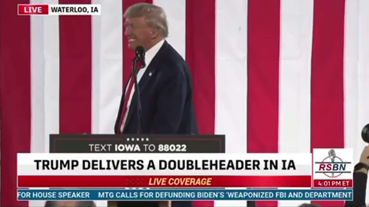 Trump Closes Incredible Speech in Waterloo, Iowa