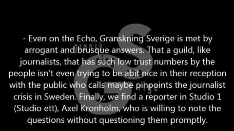 Granskning Sverige-Examining Sweden -What questions are not allowed to be asked in Almedalen