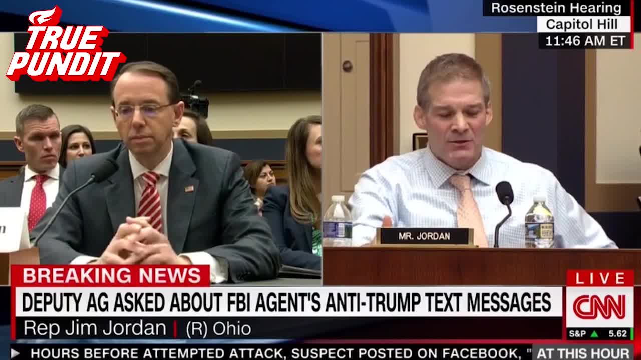 Jim Jordan Grills Rosenstein Over Dossier, Agent Strzok